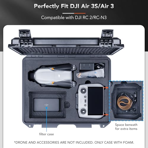 Lykus Titan MA310 Hard Case for DJI Air 3S/3 and DJI RC2/RC-N3 - color: Black