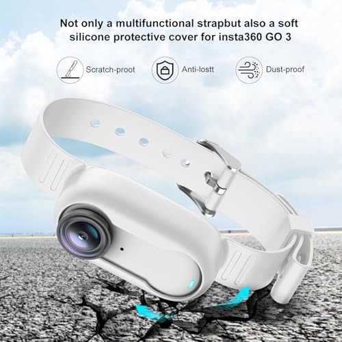 PULUZ Silicone Wrist Strap Case for Insta360 GO 3/3S, POV Mount (White) - color: White