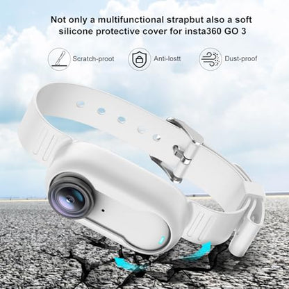 PULUZ Silicone Wrist Strap Case for Insta360 GO 3/3S, POV Mount (White) - color: White