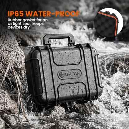 Tactix Hard Case S Waterproof Camera Protective Case IP65 Heavy-Duty with Custom Foam Insert, Fit Use of Drones, Camera, Equipments, Tools, 9.25"x7.48"x4.4" Black - size: S