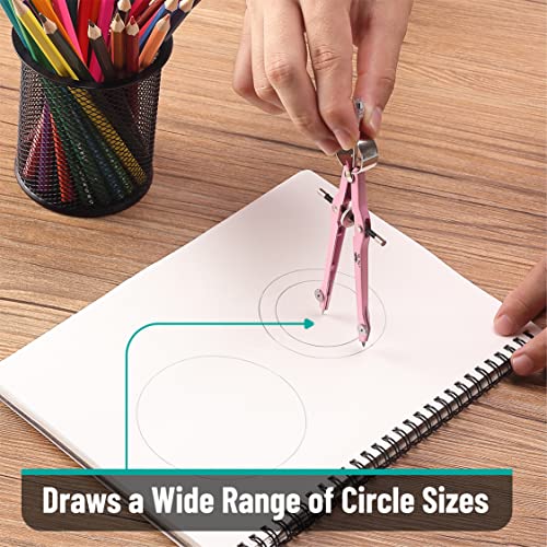 Mr. Pen- Professional Compass for Geometry, Extra Lead - color: Pink
