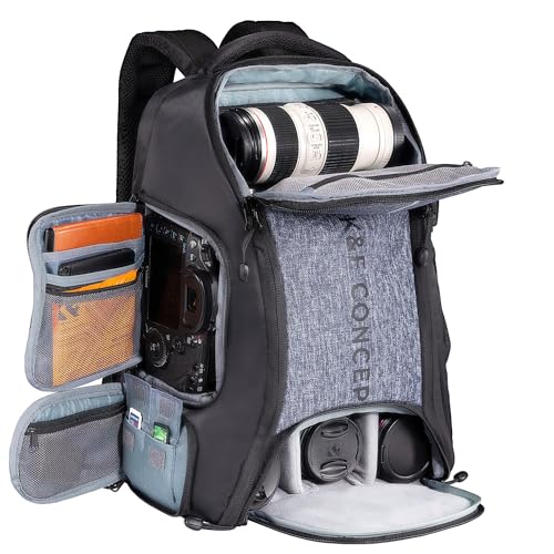 K&F CONCEPT Camera Backpack,25L Large Capacity Camera Bag for Photographers - color: 01-black-grey, size: 25L