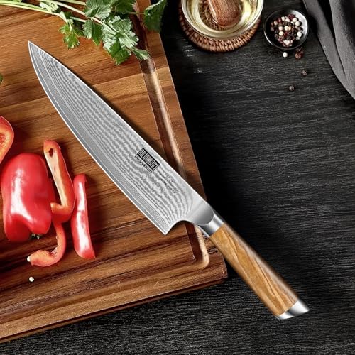 HOSHANHO Damascus Kitchen Knife Set 5PCS, Sharp Chef Knives Ergonomic Grip - style: 5 Pieces Knife Set