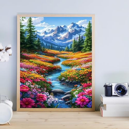 KICHANG Landscape Paint by Numbers Kit for Adults Beginner (Without Frame) - color: YH03813