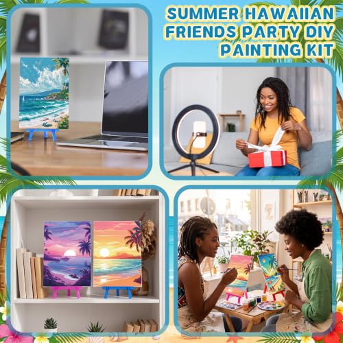 Blosssound 24 Pack Pre Drawn Canvas to Paint Pre Printed Easel Kit, Hawaii - style: Hawaii