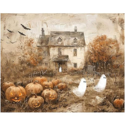 Halloween Pumpkin Paint by Numbers Kit for Adults Beginner (Without Frame) - color: YH05003