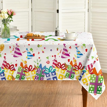 Horaldaily Birthday Tablecloth, 52x70 Inch Rectangular - color: White, size: 52" x 70" (Rectangular)