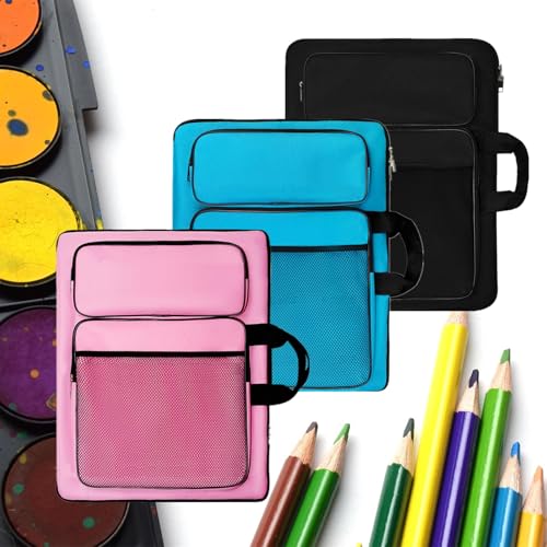 TreochtFUN Art Portfolio Kids Drawing Supply Bag 15 x 18 in -Small Art Bag - color: Pink