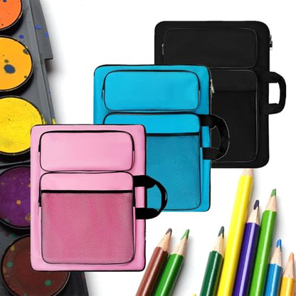 TreochtFUN Art Portfolio Kids Drawing Supply Bag 15 x 18 in -Small Art Bag - color: Pink