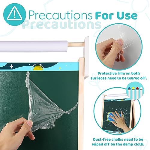 Joyooss Art Easel for Kids Easel for Toddler with Paper roll - color: Lake Blue Easel