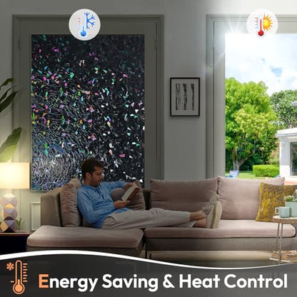 Haton Rainbow Blackout Window Film, Total Light Blocking 35.4" x 78.7" - color: Black, size: 35.4" x 78.7"