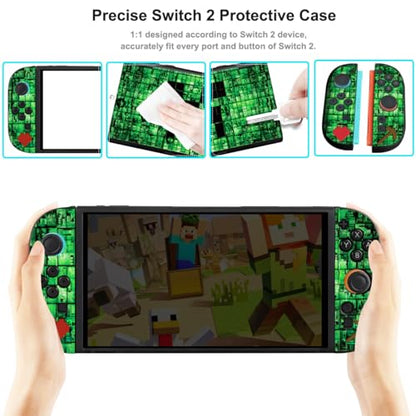 Protective Case for Nintendo Switch 2, Silicone Switch 2 Case & Thumb Grips - size: For Switch 2 2025 7.9 Inch
