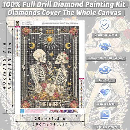 Skull Diamond Art Kits for Adults Funny Diamond Painting Kit for Beginner - color: DP03270