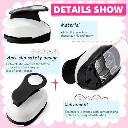 CHENGU 3 Pack Circle Hole Punch 2"/1"/0.6", Black - color: Black, style: Circle