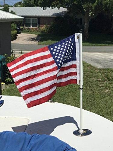 South Wind Designs Boat Flag Pole for Rod Holder, No Drill, 3 ft Pole - size: 3' Pole