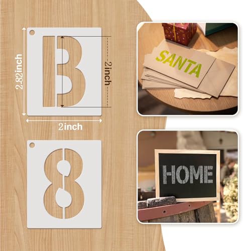 2 Inch Letter Stencils and Numbers: 42 PCS Symbol Alphabet Craft Stencils - size: 2 inch