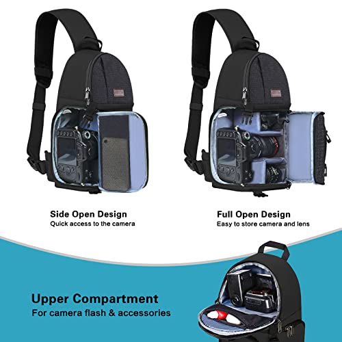 MOSISO Camera Sling Bag, Photography Shoulder Bag Compact Camera Backpack - color: Black