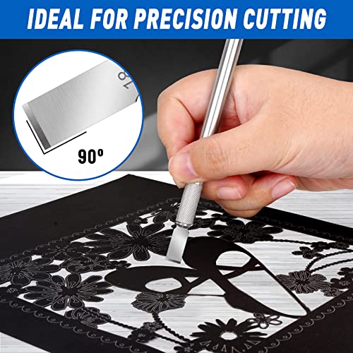 DIYSELF 100 Pack Hobby Knife Blades #18, Carbon Steel Chisel Blades - style: #18