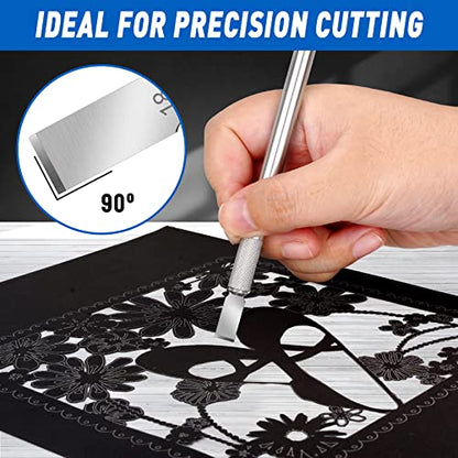 DIYSELF 100 Pack Hobby Knife Blades #18, Carbon Steel Chisel Blades - style: #18