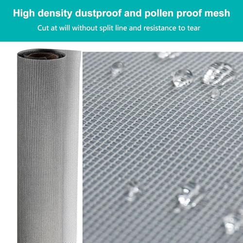 High Density dustproof and Pollen Proof net Window Screen mesh roll Used to Replace Screen Windows and Doors (Black high-Density mesh,394''×49''(1000×125cm) - color: Black high-density mesh, size: 49in x 32.5ft