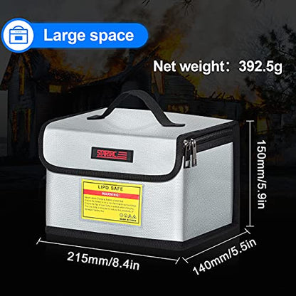 STARTRC Lipo Safe Bag Fireproof, 21.5 X 15 X 14cm, 21.5 x 15 x 14 cm, Pouch