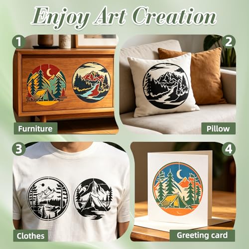 Mountain Stencils for Crafts Reusable 9Pcs Stencils(8X8 Inch) - color: Mountain