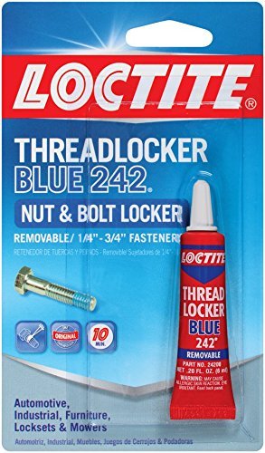 Loctite Threadlocker Blue 242 - Removable Thread Lock Glue for Nuts, Bolts, & Fasteners, Medium Strength Screw Glue to Prevent Loosening & Corrosion - 6 ml, (Pack of 12) - size: 12 Pack, style: Heavy Duty