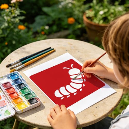 CUTHOLLOW 25 PCS Garden Animals Painting Shape Stencils Sets - style: Garden Animals