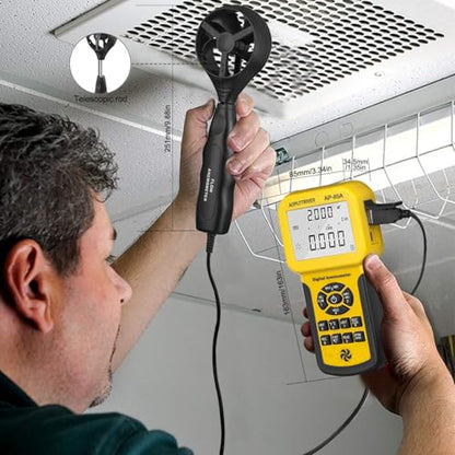 2Packs Pro HVAC Anemometer AP-856A & AP-189B Digital Manometer