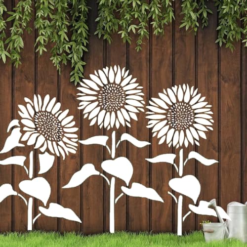 Large Flower Stencils for Wood Fence Walls Sunflower Stencils for Painting - style: Sunflower