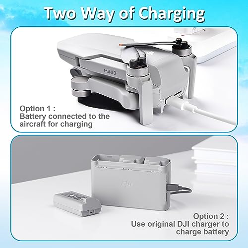COOLSHOW 2-Pack 2400mAh Intelligent Flight Battery Rechargeable Compatible with DJI Mini 2/2 SE/SE/Mini 4K Drone,31 Mins Max Flight Time - size: 2 Batteries
