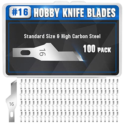 DIYSELF 100 Pack Exacto Knife Blades #16, Carbon Steel Precision Blades - style: #16