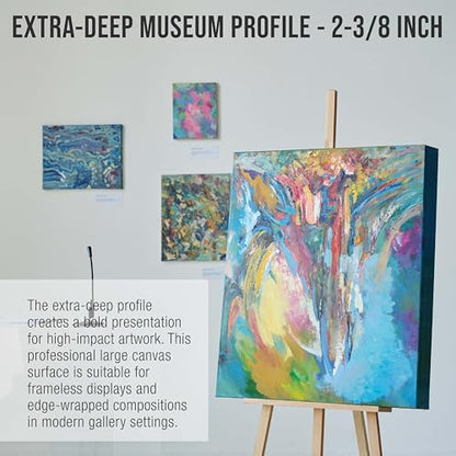 U.S. Art Supply Stretched Canvas for Painting 12" x 12" 2-3/8" Extra Deep - size: 12" x 12"