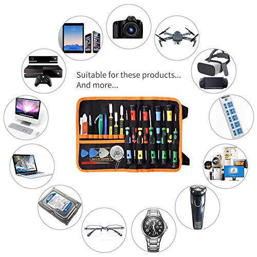 25pcs Electronics Repair Tool Kit, GangZhiBao Precision Screwdriver Set Magnetic for Fix Apple iPhone,Cell Phone,Smart Watch,Computer,PC,Tablet,iPad,Camera,Xbox,PS4 Pry Open Replace Screen Battery