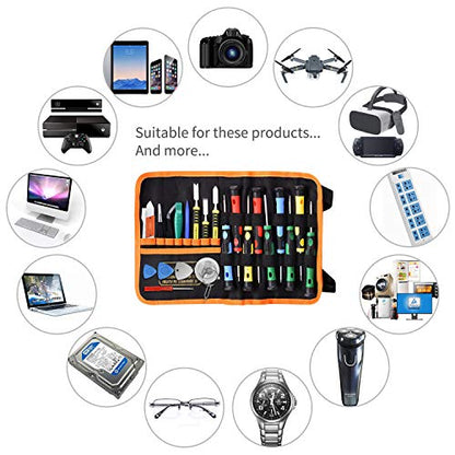 25pcs Electronics Repair Tool Kit, GangZhiBao Precision Screwdriver Set Magnetic for Fix Apple iPhone,Cell Phone,Smart Watch,Computer,PC,Tablet,iPad,Camera,Xbox,PS4 Pry Open Replace Screen Battery