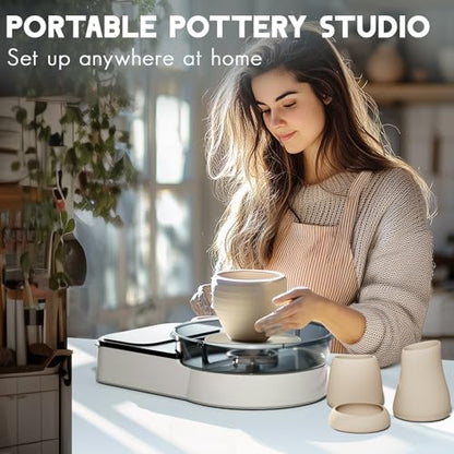 Catcrafter Pottery Wheel for Kids Teens Adults Beginners - Grey Pottery Kit - color: Grey