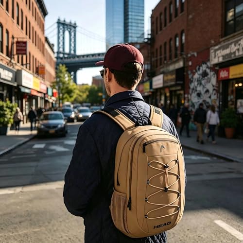 HEAD 30L Drone String Backpack,Large Laptop Backpack Fits 15.6" Laptop - color: Khaki