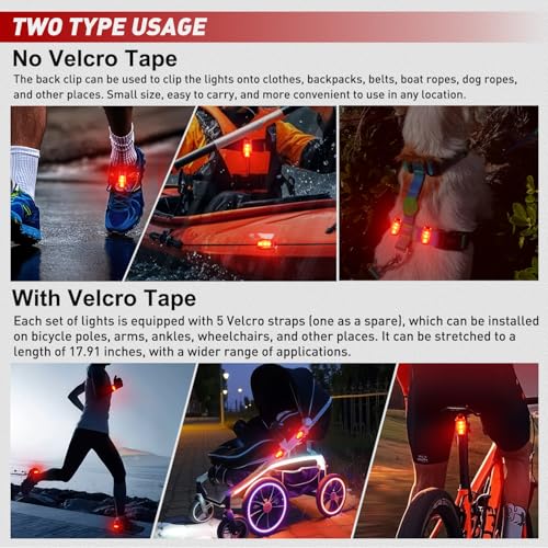 Nilight LED Safety Light 4PCS Red Marine Navigation Bike Tail Lights - color: 3LED Safety Light-Red