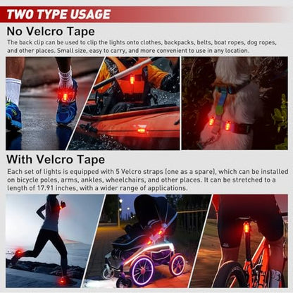 Nilight LED Safety Light 4PCS Red Marine Navigation Bike Tail Lights - color: 3LED Safety Light-Red