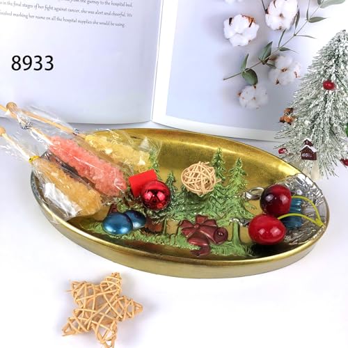 Christmas Oval Tray Home Decoration epoxy Resin Silicone Mold 8933