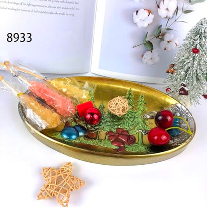 Christmas Oval Tray Home Decoration epoxy Resin Silicone Mold 8933