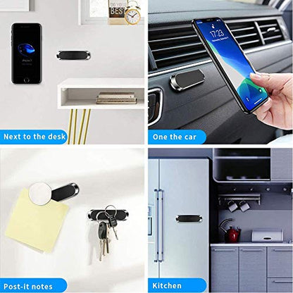 SALEX Flat Magnetic Phone Mounts 2 Pack. Black Cell Phone Holder for Car Dashboard, Wall, Truck. Universal Stick on iPad Wall Magnet Mount Kit for Tablets, Smartphones. Magnetic Phone Mount for iPhone - color: BLACK / 2 PACK