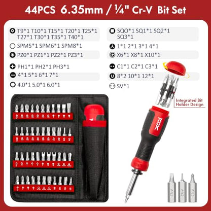XOOL 200 in 1 Precision Screwdriver Set, Electronics Repair Tool Magnetic Driver Kit with 164 Bits for Phone, MacBook, Computer, Laptop, PC, Tablet, PS4, Xbox, Nintendo, Game Console - color: Red
