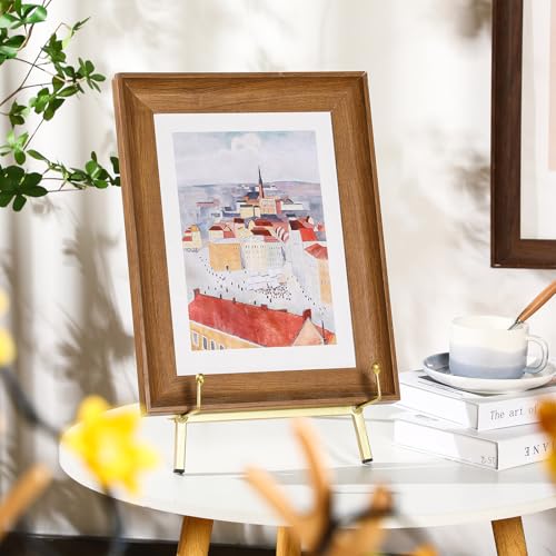 Leinuosen 1 Pcs Metal Tabletop Easel Stand, Tripod Display, Gold - color: Gold