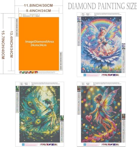 Ekuxom 3 Pack Diamond Art Kits for Adults-Fairy Diamond Painting - color: Fairy