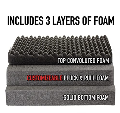 Eylar Standard 16" Gear, Equipment, Hard Camera Case Waterproof with Foam TSA Standards - color: Green
