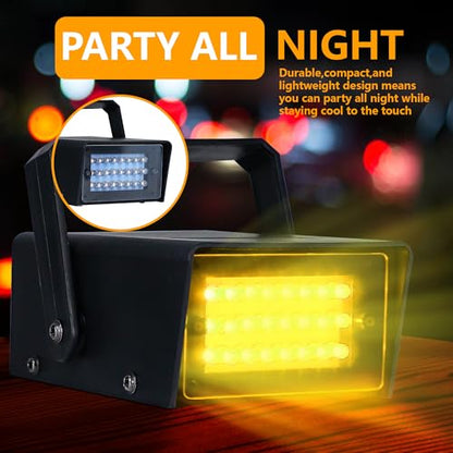 ENUOLI Mini LED Strobe Light Yellow Color 24 Super Bright LED Party Light - color: Yellow