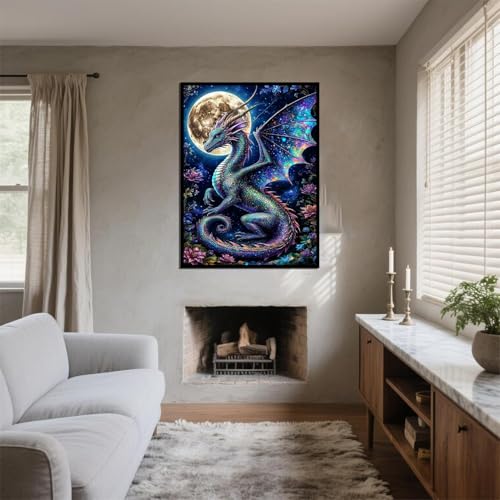 Dragon Diamond Art Kits for Adults 12x16In - color: Dragon