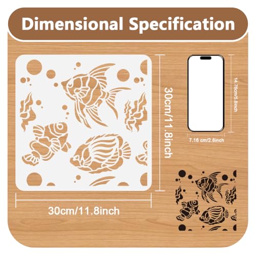 Coral Fish Stencil, Cute Animal Reusable Painting Template - style: Coral Fish