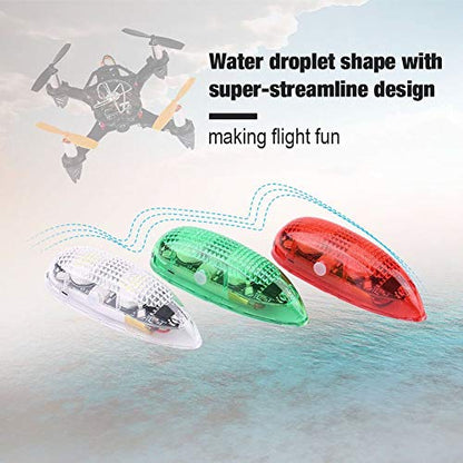 3PCS RC Plane Wireless LED Light Kit for Airplane Aircraft Helicopter Fix Wing Quadcopter, Water Droplet Shape Double/Quick/Flicker Flash Drone Lights, Green White LED Flashing